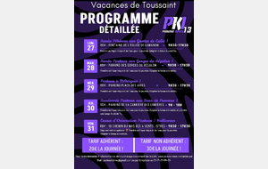 Stages vacances de Toussaint - Ouvert à tous dès 8 ans!